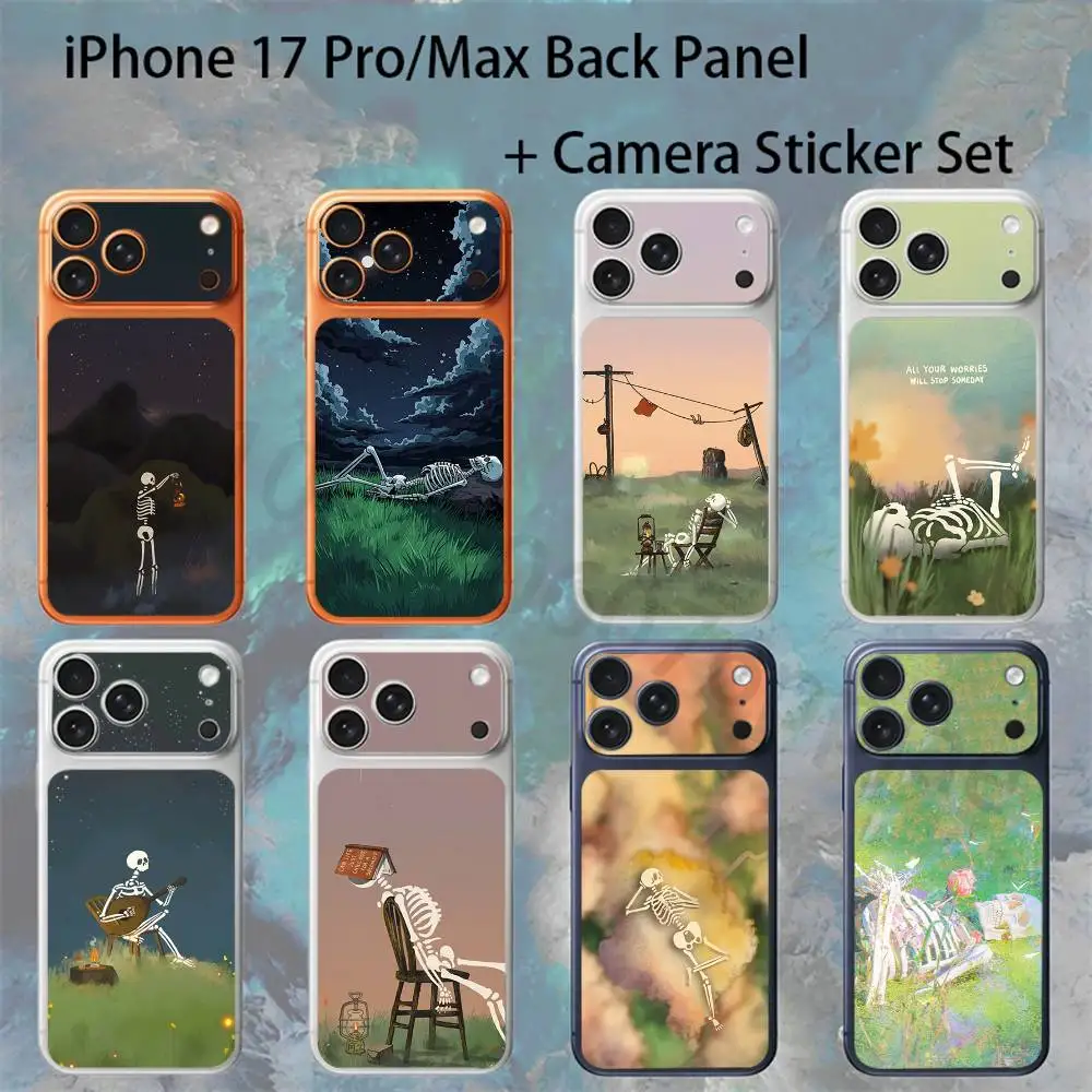 

Skeleton Lute For iPhone 17pro/pro Max Full body Back Cover Decal Skin Colorful Rear Protective Sticker Film