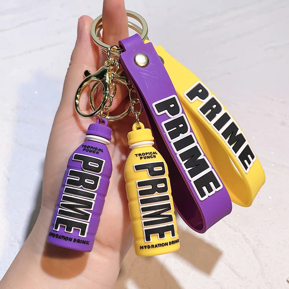 Fashion Prime Drink Bottle 3D Model Keychain for Women Couple Bag Pendent Keyring Car Key Accessories Jewelry Children Toy Gifts view 6