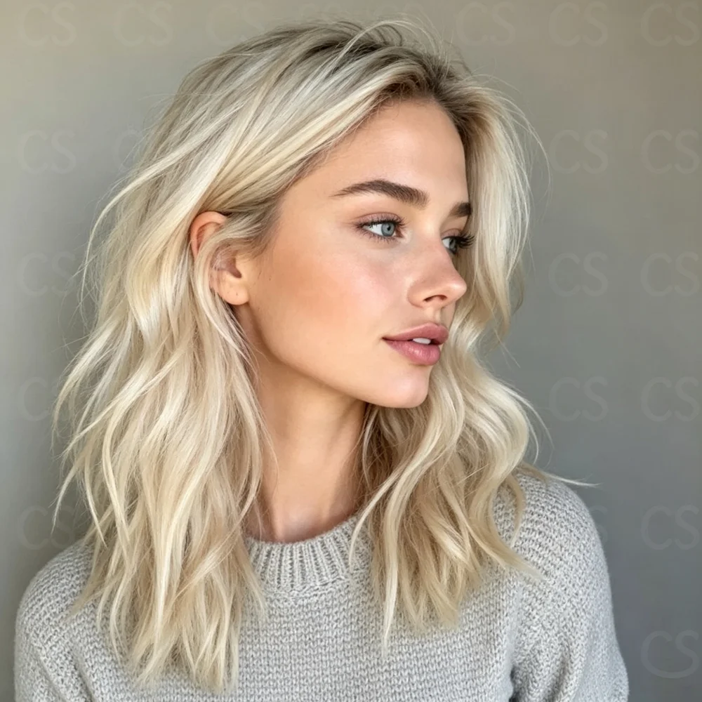 14inch Ombre Blond Wave Human Hair Wig Soft 150 Density 13x4 Lace Front Glueless Baby Hair Pre-Plucked