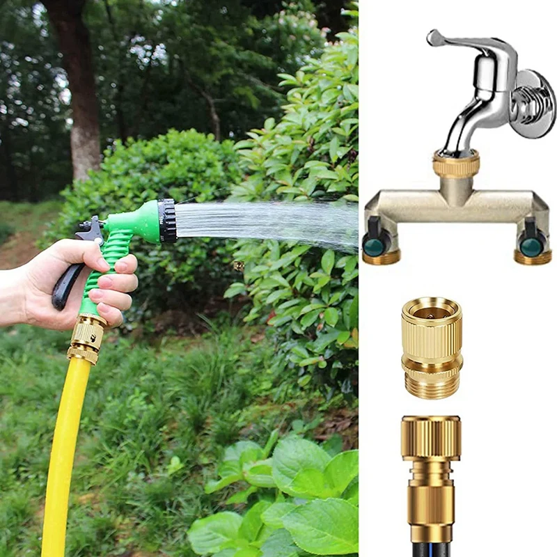 Spare Parts 2 Path Valve For Garden Kitchen Tap, Brass Water Distributor Twice With A Ball Tap, European Standard Inside