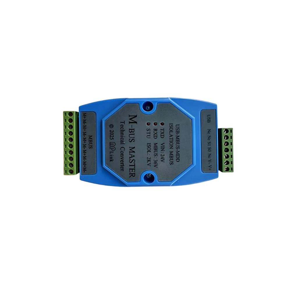 350 Loads Industrial USB to M-Bus Master Full Isolation 300-19200bps 1KM for Water Gas Heat Meter Data Acquisition Support Win