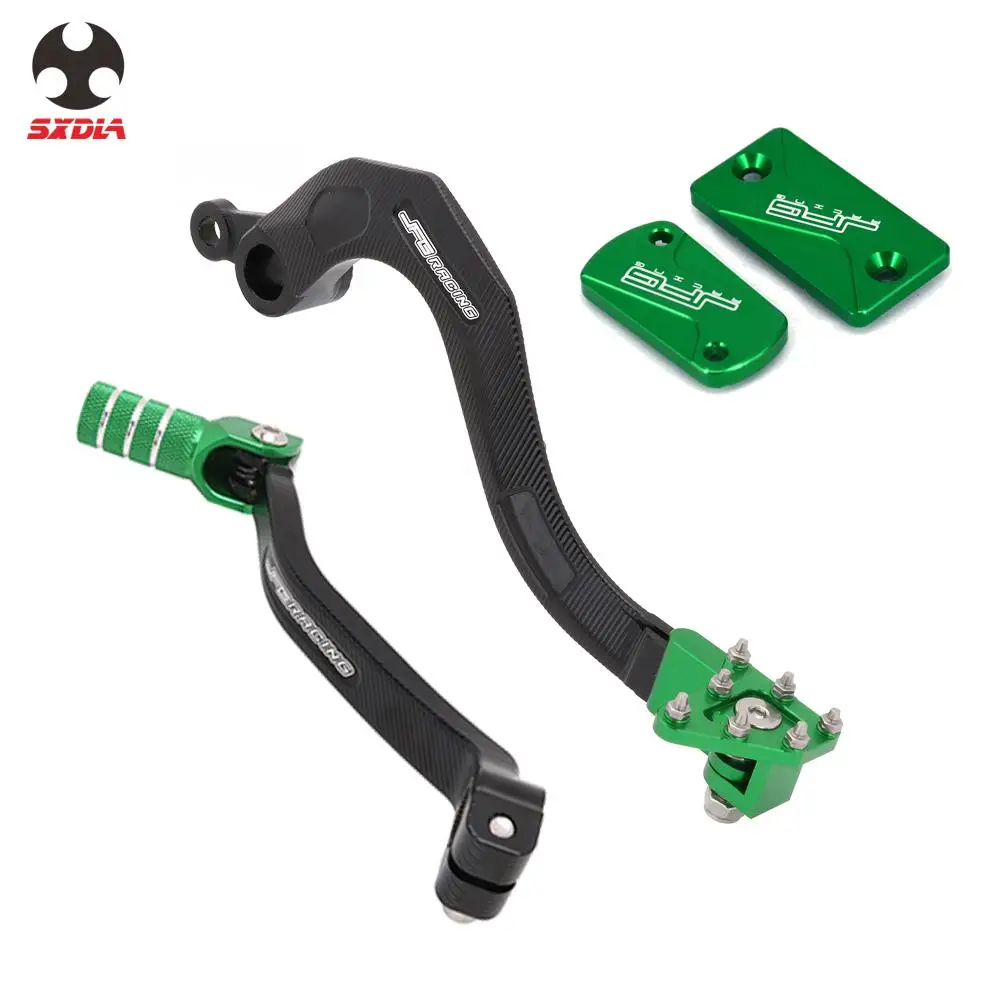 For Kawasaki KX250F KX 250F 2009-2018 Motorcycle Front Rear Brake Fluid Reservoir Cover Cap Foot Brake Shifter Shift Pedal Lever