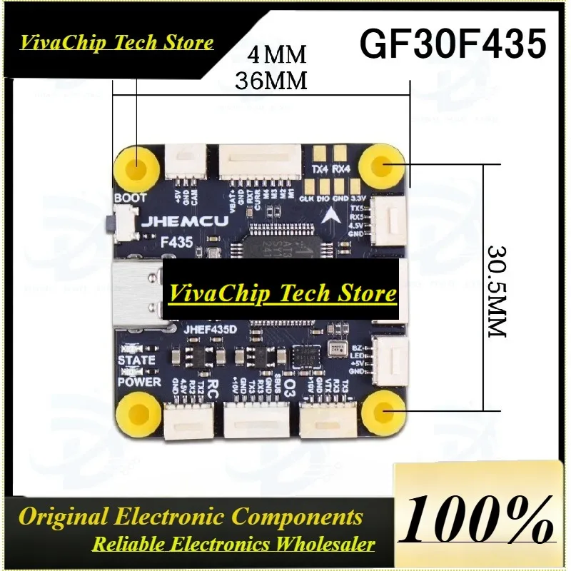 VIVaS1pcs For JHEMCU GF30F435 Flight Controller ICM42688P Support OSD GPS W/ Black Box 16M Barometer SPL06 LIPO For RC FPV Drone