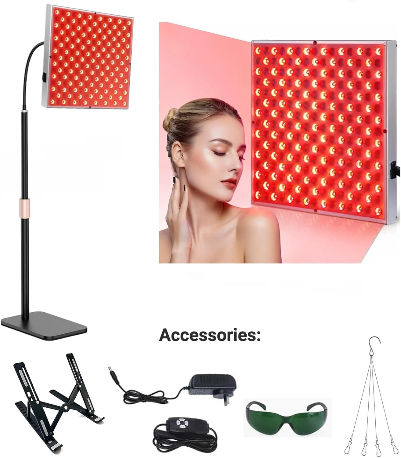 

225 LED Red Light Therapy Panel Lamp 660 nm 850 nm Device Personal Care Beauty Product for Full Body Infrared Panel