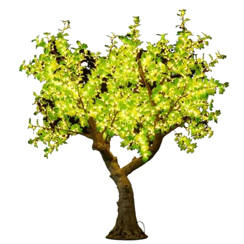 

New Outdoor Christmas Lights Wreath Wedding Party Street Christmas Decoration 8ft Artificial Green Maple RGB Light Emitting