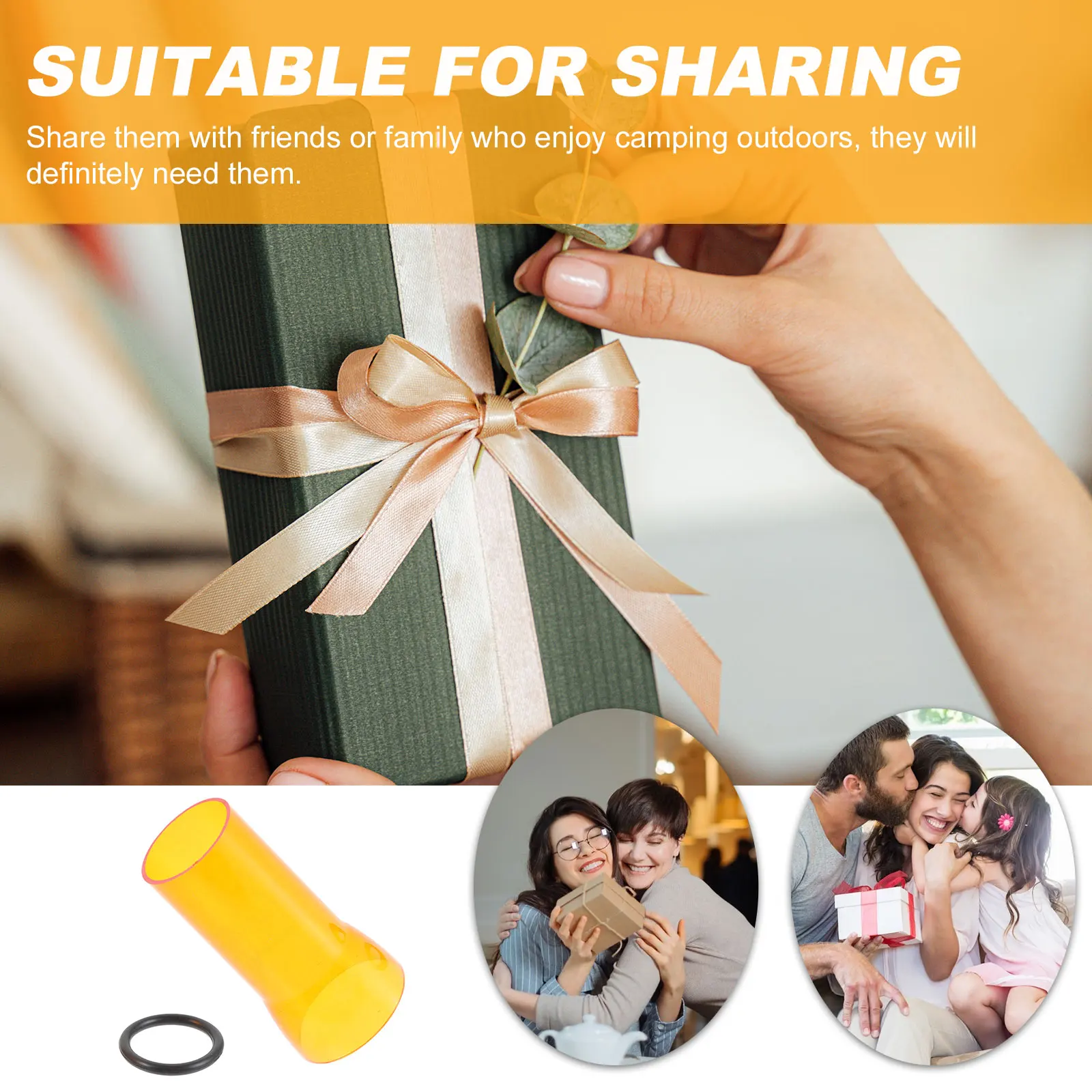 

2PCS Amber Lamp Shades Plastic Covers for Camping Lantern Mosquito Repellent Tent Light Replacement Fixture Shades Small