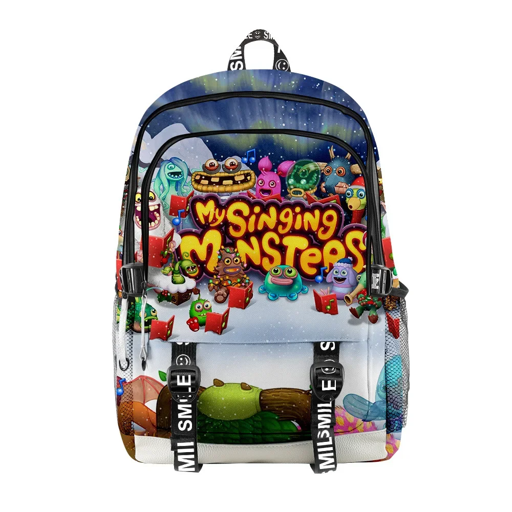 2024 New My Singing Monsters Surrounding Monster Concert Shoulder School Bag Travel Outing Student Waterproof Backpack Mochila