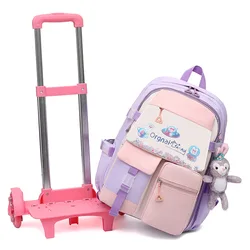 Rodas Sacos escolares para meninas, Mochilas infantis com roda, Trolley Bagagem Mochila de rodas, Mochilas escolares, Sac Mochila