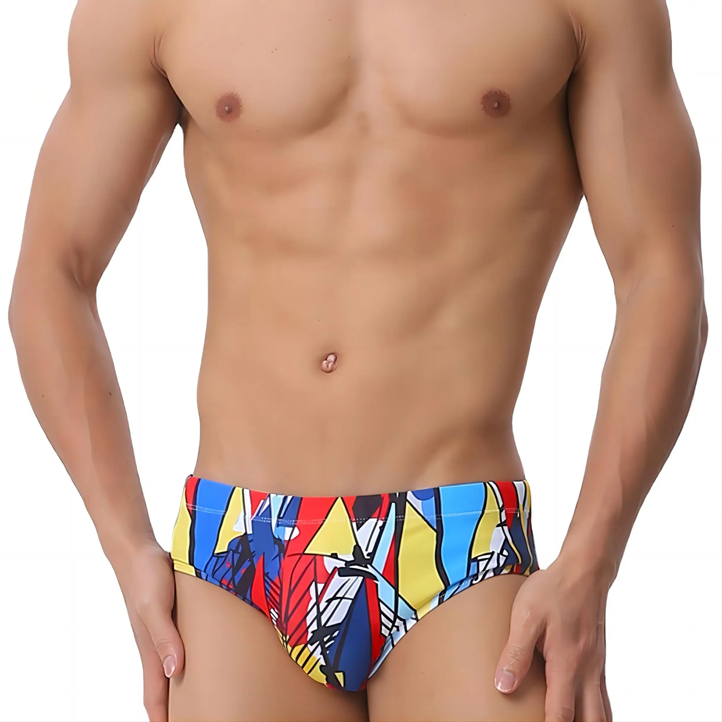 Sexy Briefs Swimming Trunks Tight Stretch Printed bathing suit men Brand Surf Summer Beach Sports Pants Push-up Men Swimwear