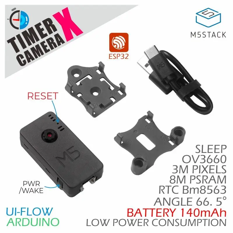 Official M5Stack Timer Camera X Low Power WiFi ESP32 Camera Timed Sleep Wake for IoT Monitoring