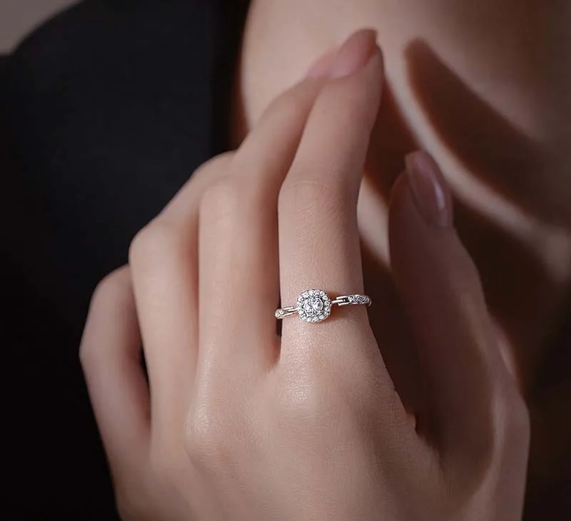 

925 Sterling Silver AAA+ Zircon Crystal Finger Rings For Women Fashion Wedding Engagement Party Charm Jewelry