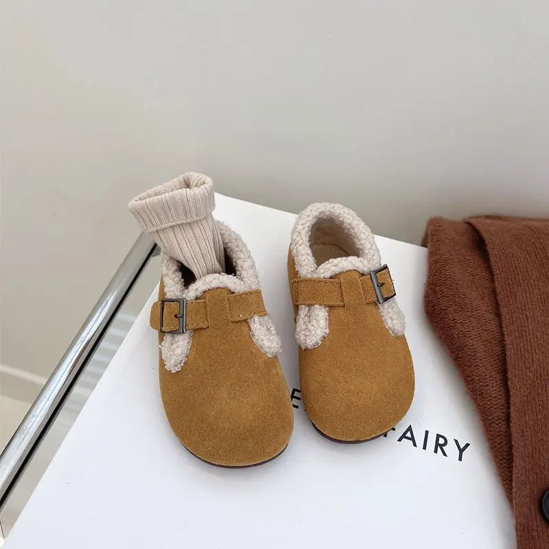Sapatos de pelúcia para meninos e meninas, botas de algodão quente, sapatos engroçados, sapatos infantis, inverno, moda, 2023