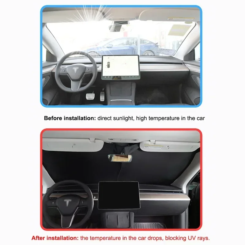 Side Window Privacy Sunshade for Tesla Model 3 S X Y Front Rear Windshield Insulation Privacy Curtain Outdoor Whole Car Shading