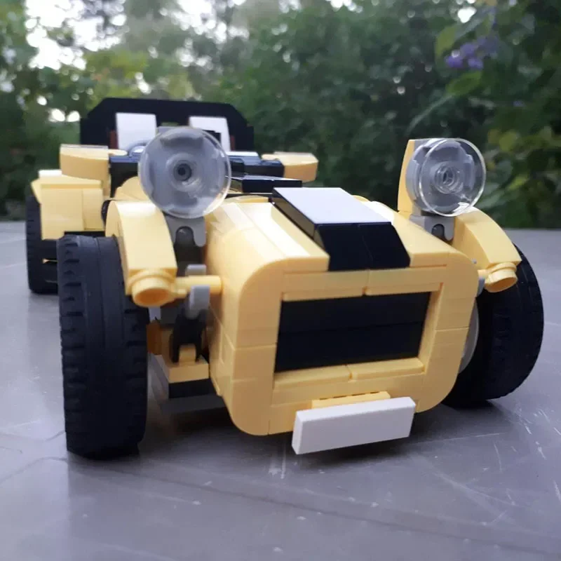 Ycmoc blocos de construção vintage clássico conversível caterham modelo de carro tijolos técnicos diy montagem veículo brinquedos para crianças criança