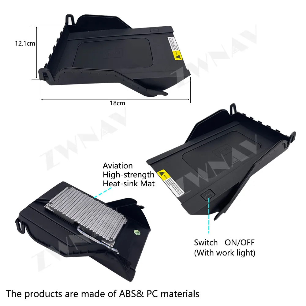 For Tesla Model 3/Y Models Embedded Inserted Center Console Charging Pad Car Upgrade Module wireless charger