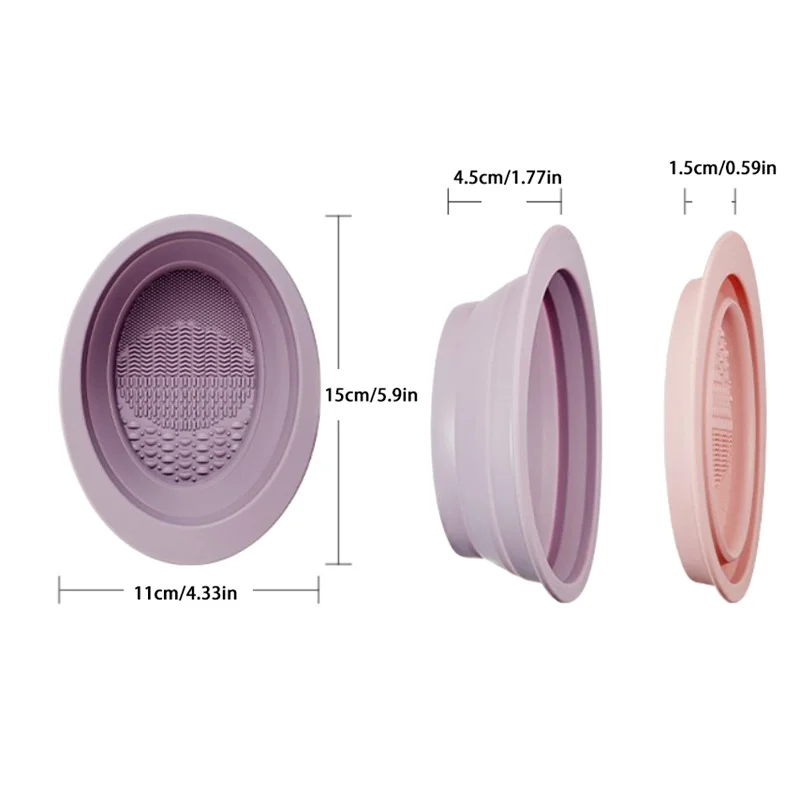 ซิลิโคนนุ่มแปรงแต่งหน้าแปรงแต่งหน้าพับแป้งพัฟทําความสะอาดชามแปรงอายแชโดว์ทําความสะอาด Pad เครื่องมือความงามซักผ้าแบบพกพา