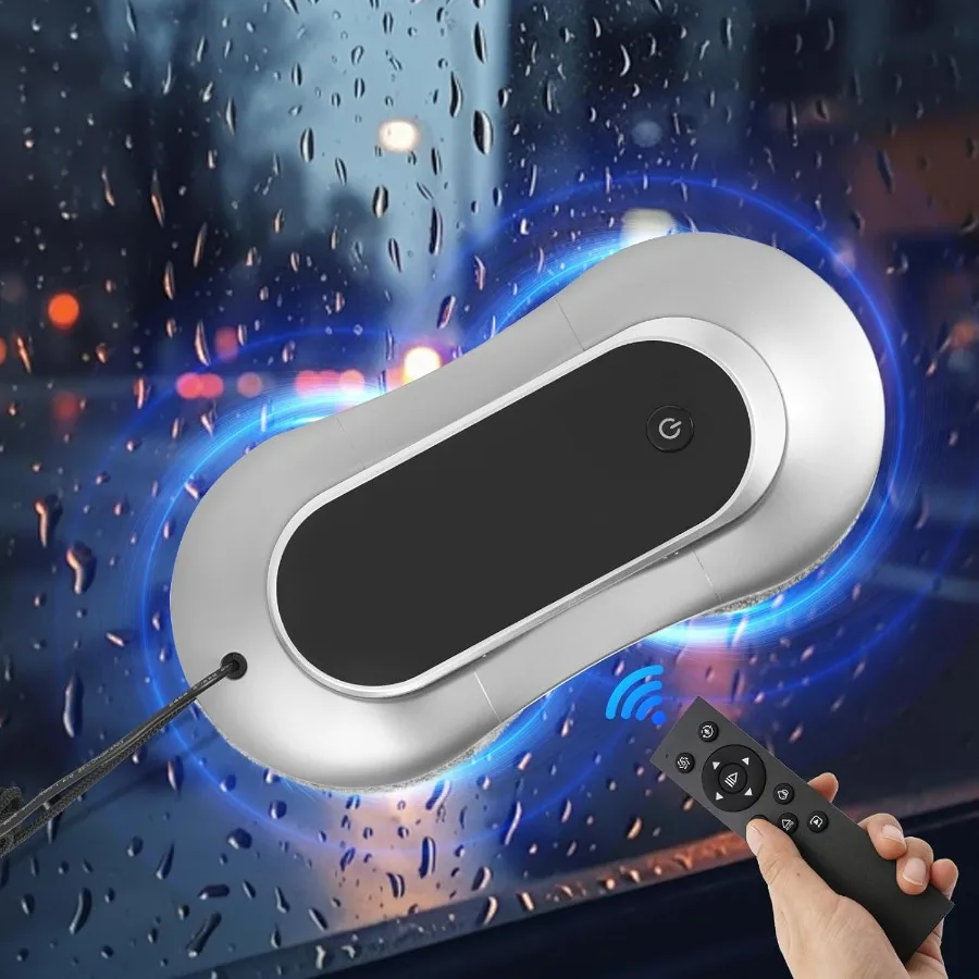 Robot nettoyeur de vitres électrique intelligent à double jet d'eau avec télécommande pour carrelage de fenêtres et portes en verre, fonction 3200Pa Stro