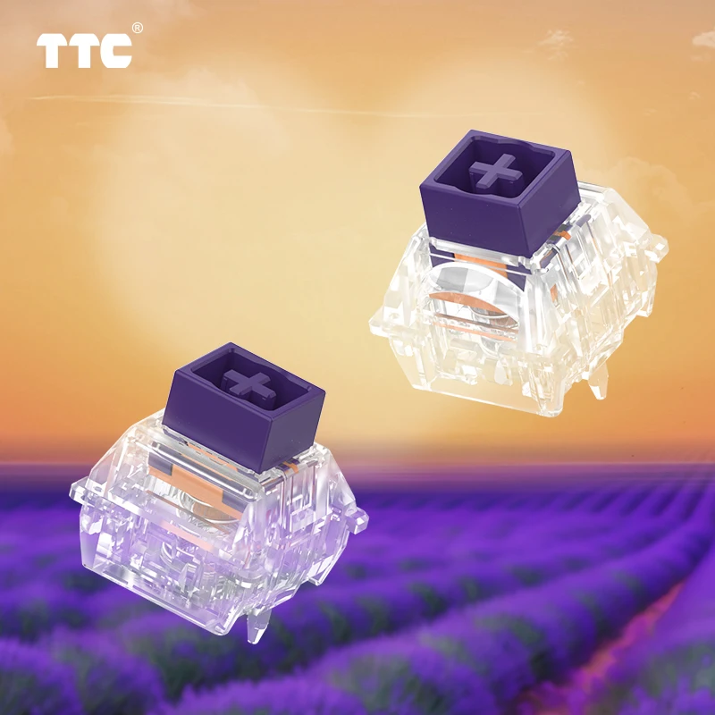 Interruttore magnetico a cuore viola TTC RGB, interruttore per tastiera ad alta velocità elastico morbido pre-lubrificato in fabbrica lineare