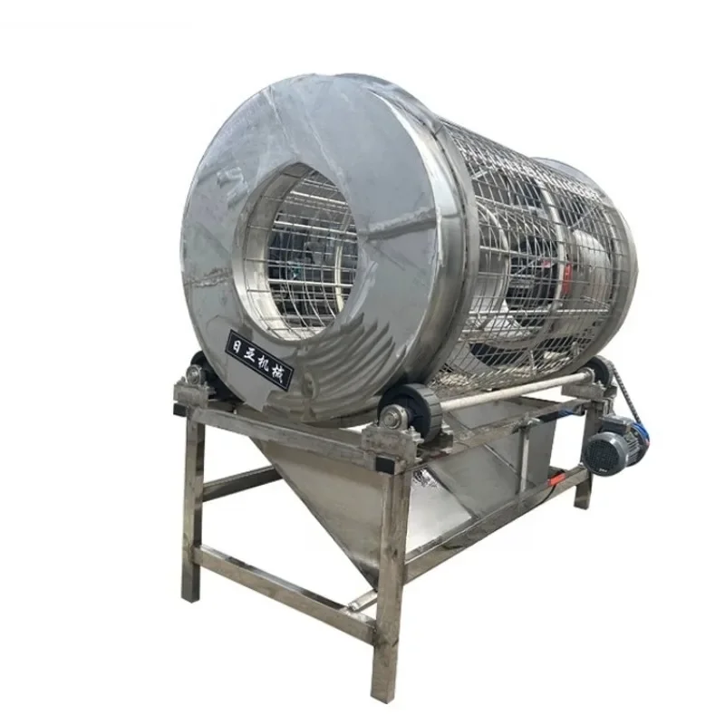 Small sawdust shaftless drum screening machine, rotary screen, cylindrical sand sieve machine, electric roller screen