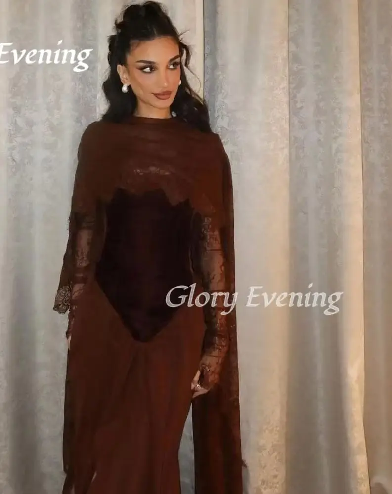 

Кружевные вечерние платья с длинными рукавами, элегантные вечерние платья по индивидуальному заказу, плиссированные платья для выпускного вечера в Саудовской Аравии, свадебная вечеринка, 2023 г.