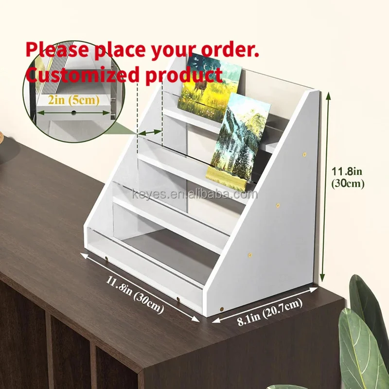 custom.Modern 4-Tier PVC Acrylic Greeting Card Display Stands Promotion Wedding & Birthday Decor Keepsake Presentation Racks