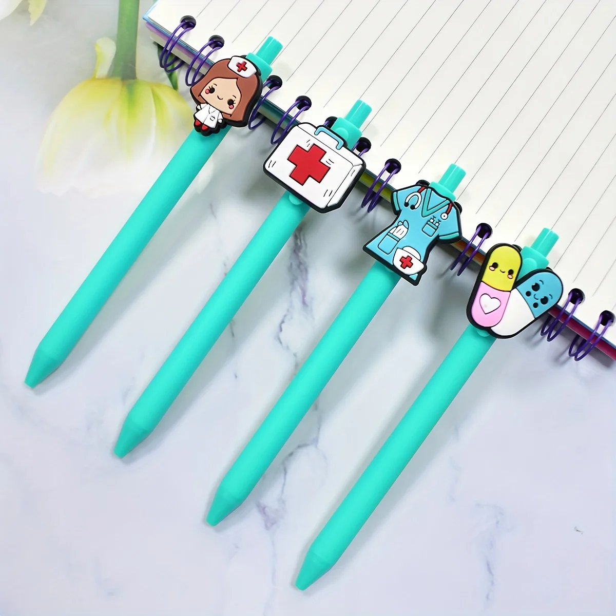 11/22 قطعة ممرضة طبيب الكتابة هلام أقلام الطبية قلم تسجيل الممرضات يوم لطيف الكرتون هدية القلم أنماط عشوائية