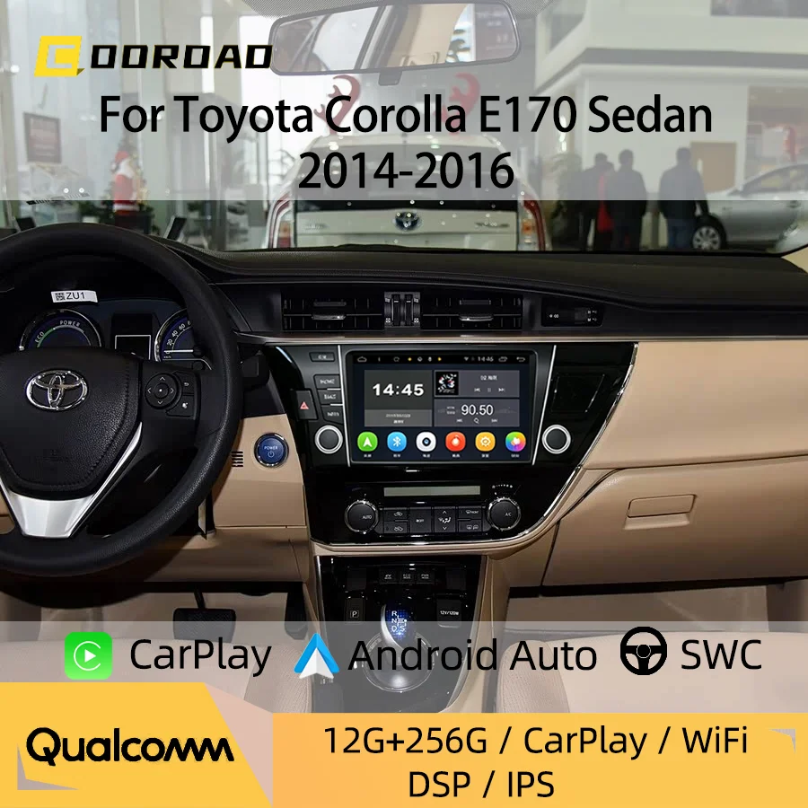Wireless CarPlay Android Auto Car Radio For Toyota Corolla E170 Sedan 2014-2016 GPS Navi Wifi Bluetooth Car multimedia radio