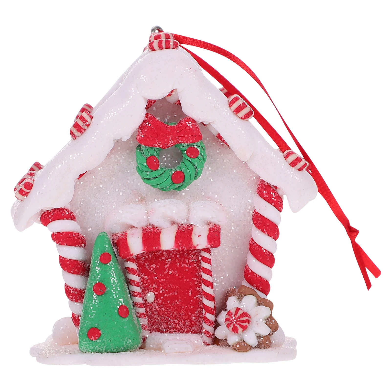 

Resin Mini House nament White Pendant for Christmas Tree Party Home Garden Hanging Decor Wear Resistant Festive Accessories