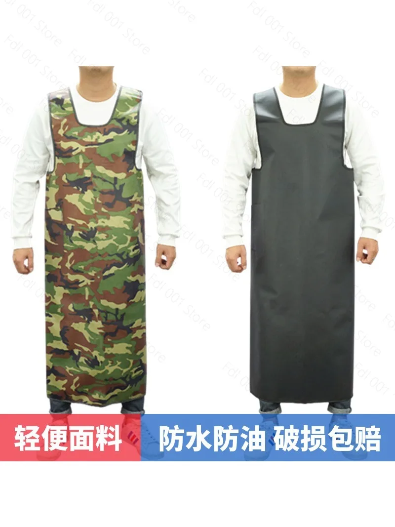 2026 Extended vest waterproof vest vest restaurant kitchen oil-proof leather apron