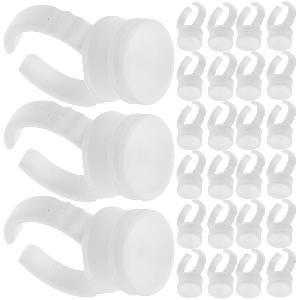 

200Pcs Plastic Eyelash Ring Holders Glue Cups Lash Extension Supplies Pigment Rings for Tattooing Artists and Makeup