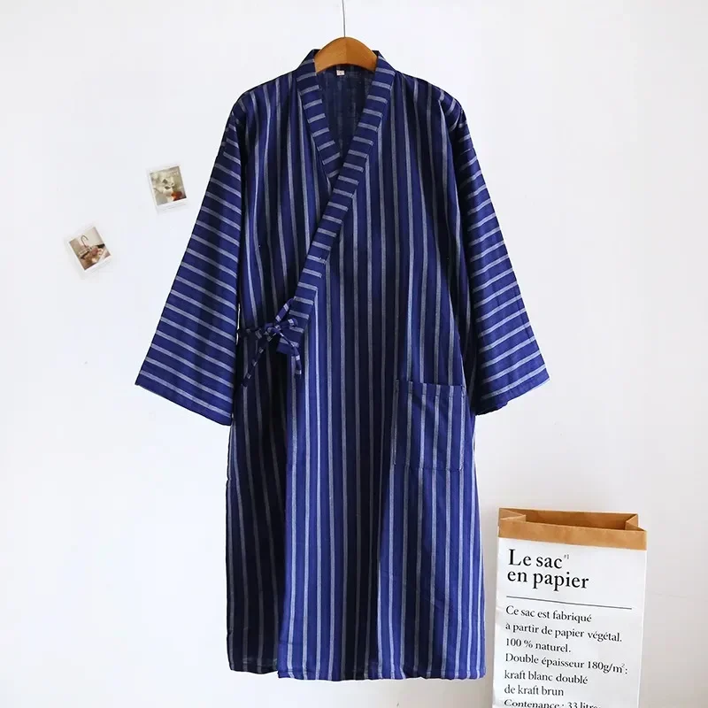 Style Women Lovers Cotton Gauze Comfort Spring Men Household Robe Full Homewear Nightgown Sleeve Japanese Fall Couples