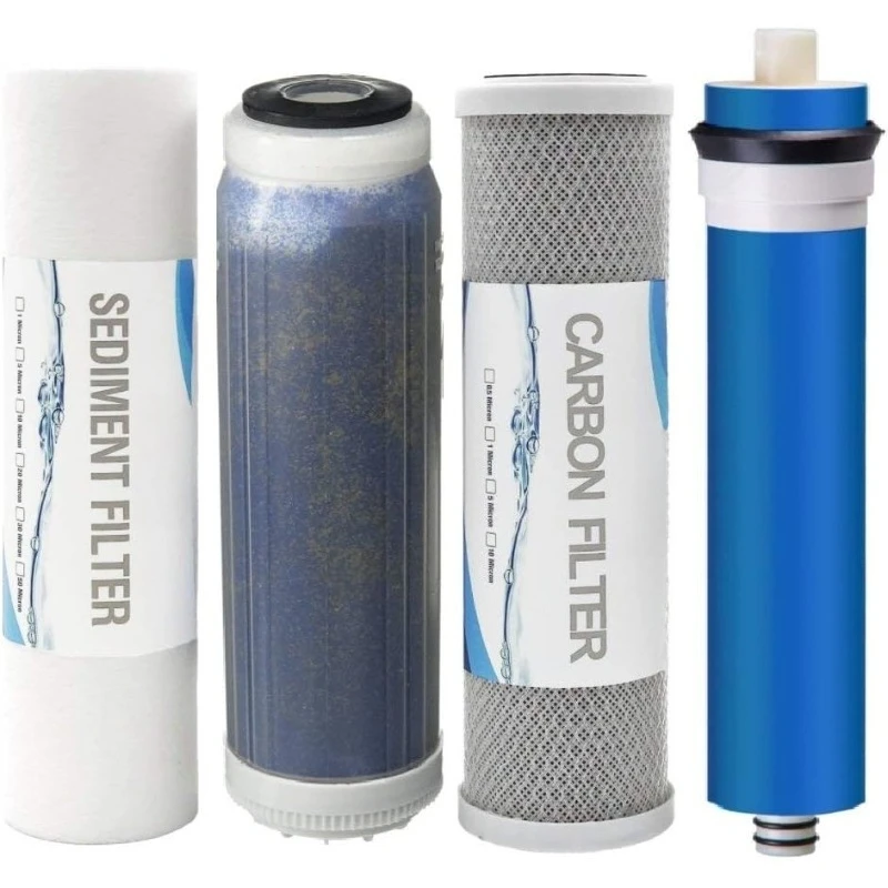 

Сменный комплект фильтров для 4-ступенчатой системы обратного осмоса для деионизированной воды в аквариумах с рифами, 75 GPD