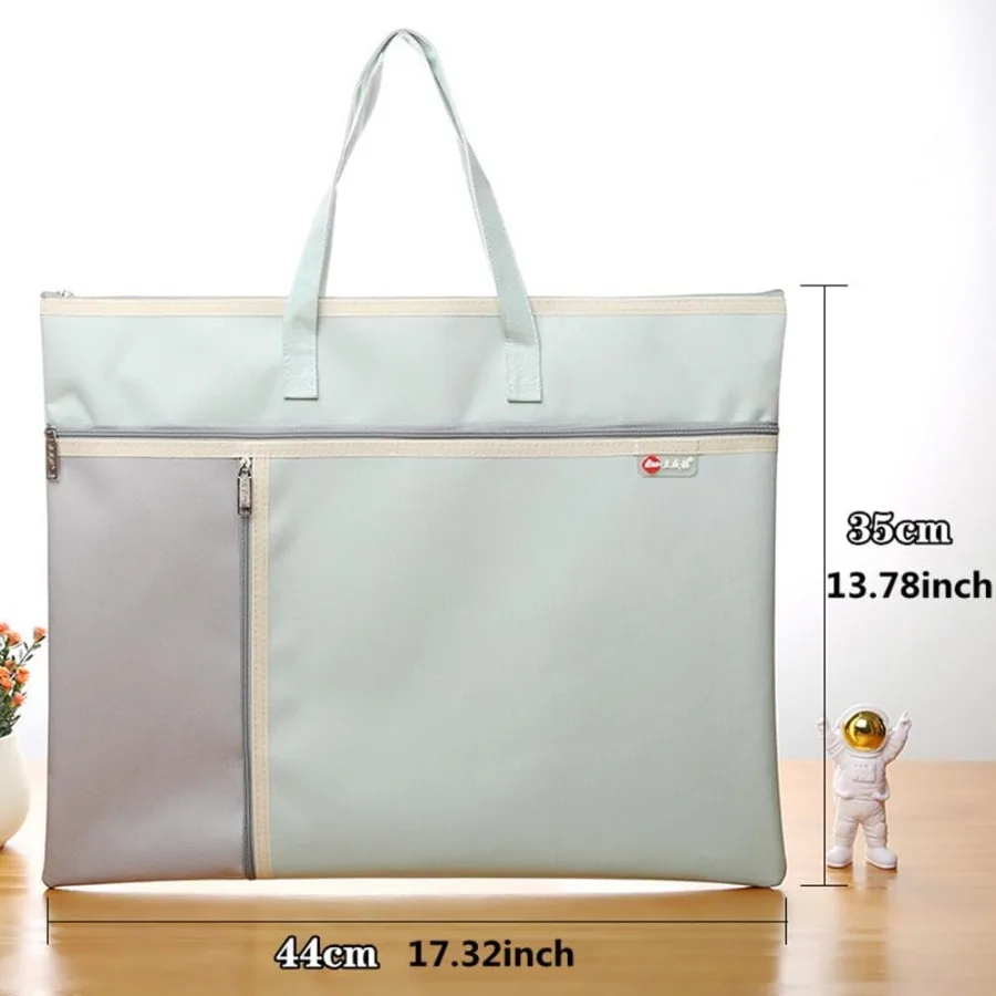 Bolsa de portafolio de arte de gran capacidad con cremallera y asa para almacenamiento de obras de arte de tamaño A3, diseño duradero de tela Oxford con cl seguro