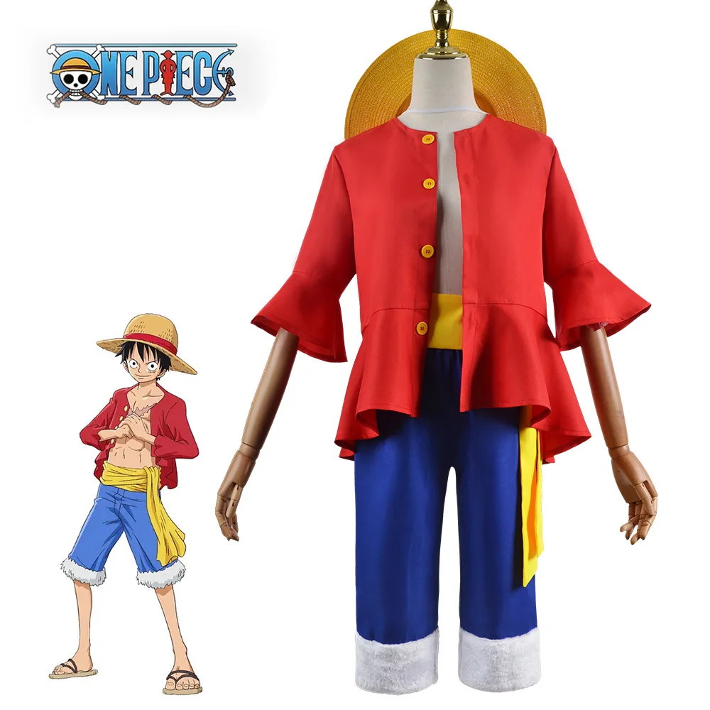 Anime Luffy Cosplay Kostüme Affe D Cosplay Anzüge Hüte Halloween Für Frauen Männer Erwachsene Cos Top Hosen Geschenke