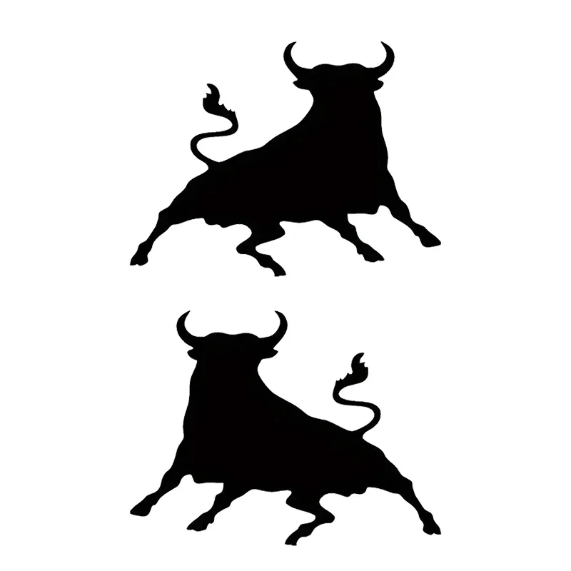 2-Pack Spanish Bull Car Stickers, 13x10cm Cattle Performance Motorcycle Race Car Stickers And Decals Universal Decorative Decal