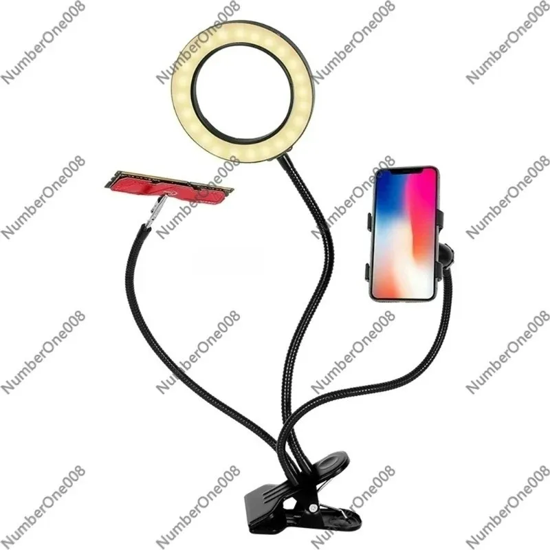 

360 ° Лампа-лупа на гибкой подставке с подсветкой, 3 режима цвета, регулируемая яркость, оптическая стеклянная линза для чтения и рукоделия