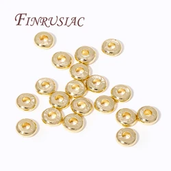 Bead Separators For Bracelets,14K Gold Plated Round Flat Spacer Beads Loose Beads Supplies For Jewelry,Charm Beads Accessories