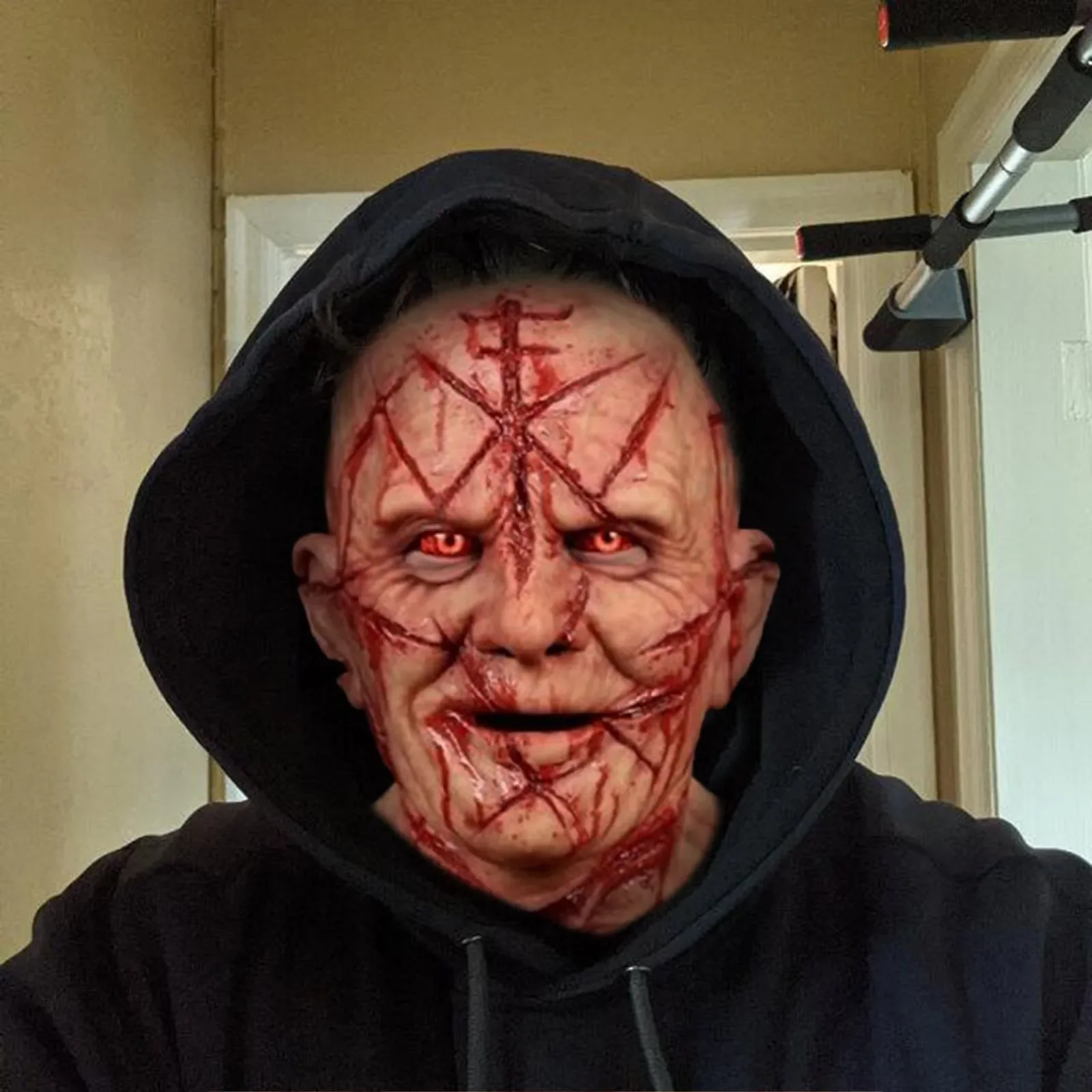 

Halloween Horror Cosplay Mask Headdress Latex Mask Scar Face Evil Horror Headdress Accessories Supply Haunted House Supplies