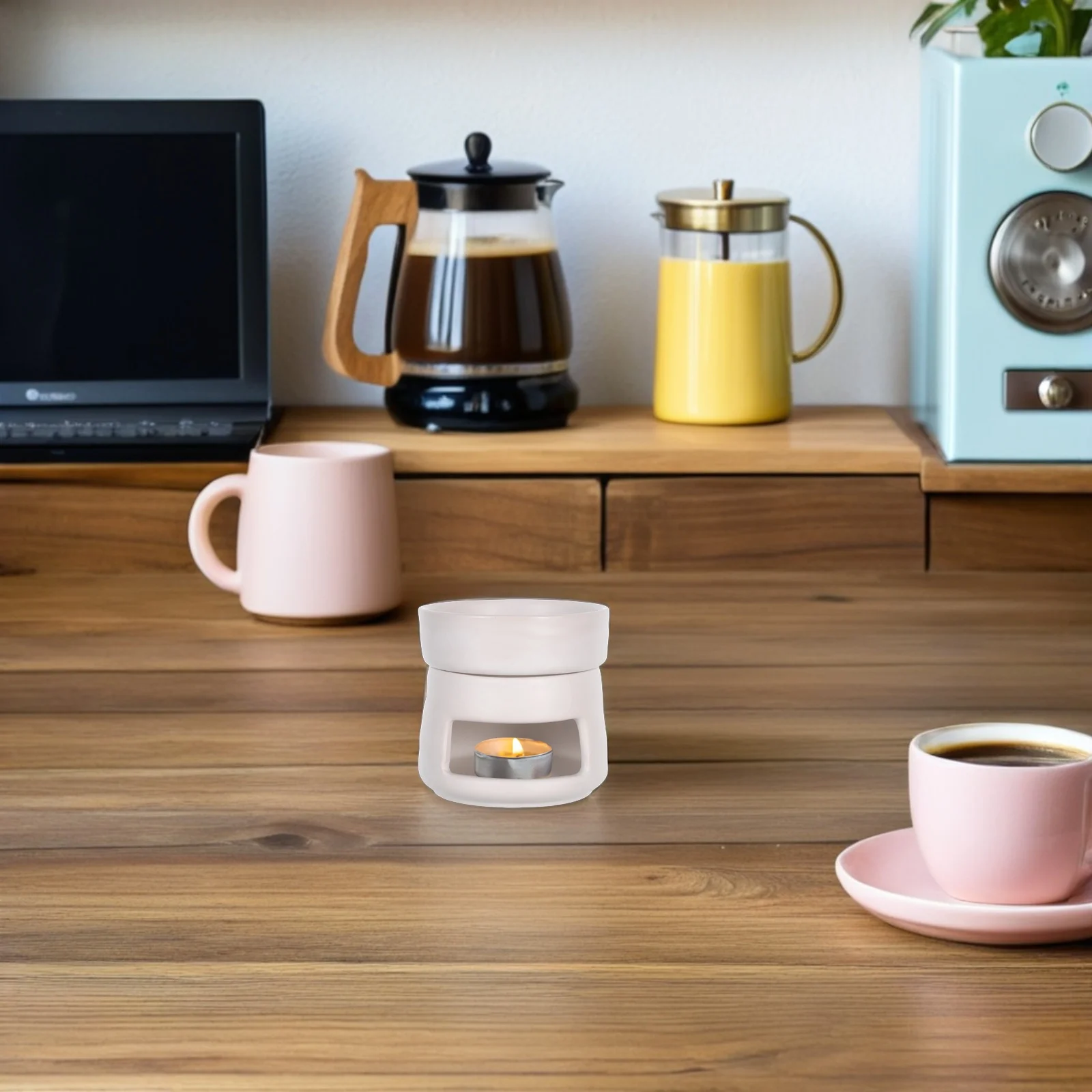 

Ceramic Aromatherapy Diffuser Essential Oil Burner Tealight Holder Removable Tray Wax Melt Christmas Bedroom