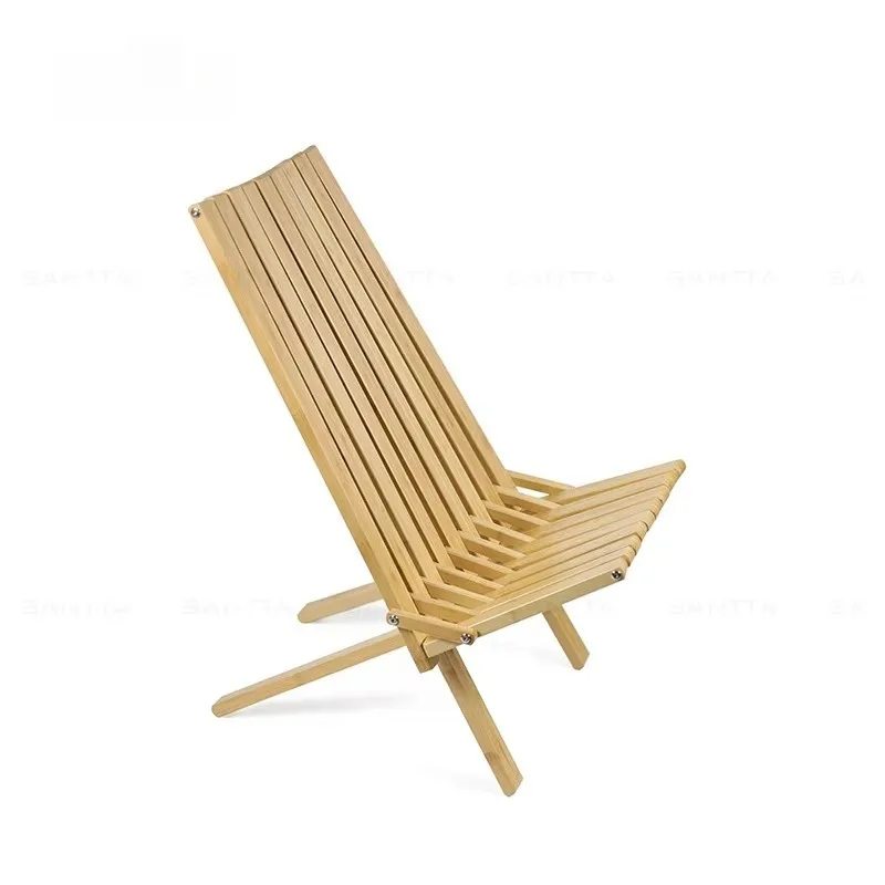 

Foldable bamboo high-back folding patio chair for patios, beaches, gardens