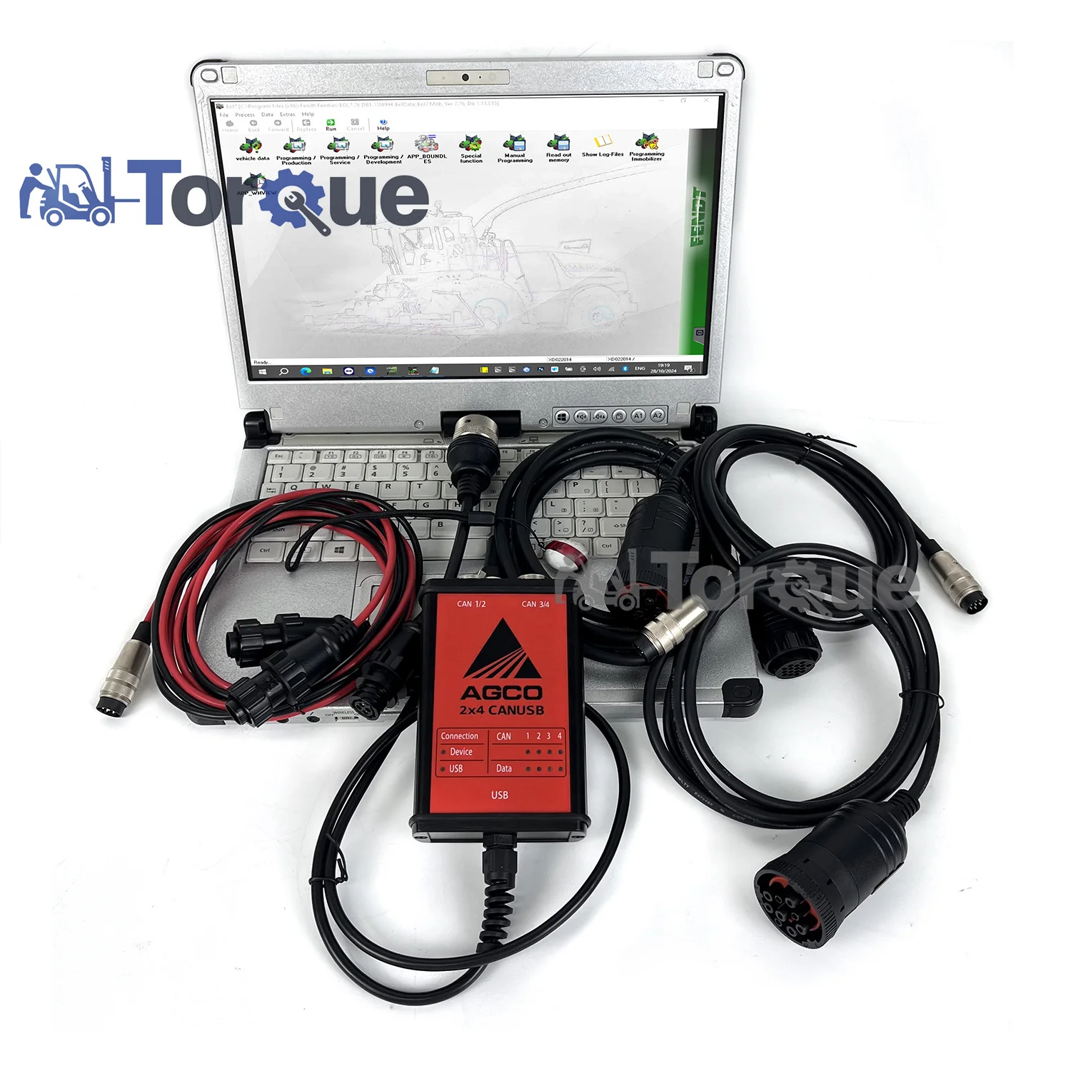 

Agricultural Electronic Tractor For OEM AGCO Diagnostic Tool Massey Ferguson Interface AGCO CANUSB EDT key dongle+CF19/C2 Laptop