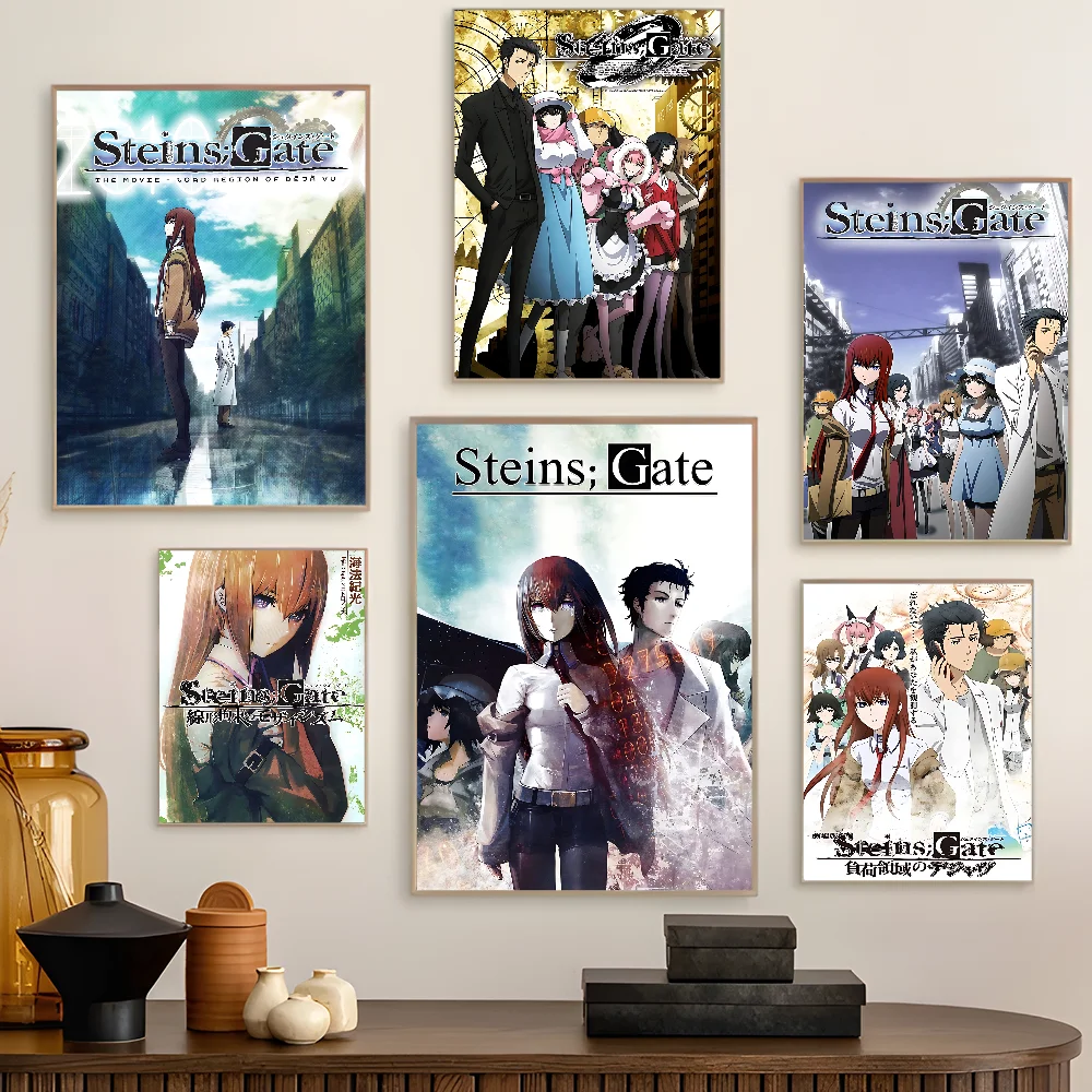 

Anime S-Steins Gate Classic Vintage Posters Whitepaper Prints Posters Artwork Kawaii Room Decor