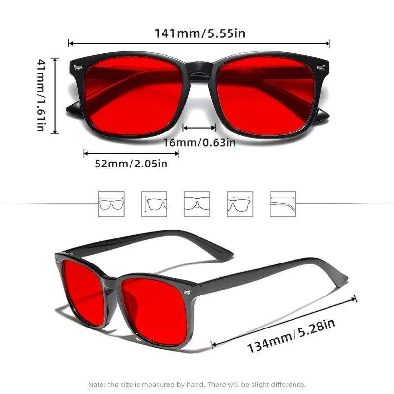 Anti Blue Light Sunglasses Better Sleep Red Lens Bluelight Blocking Glasses for Men Women Anti Eye Strain for Computer Game image 5