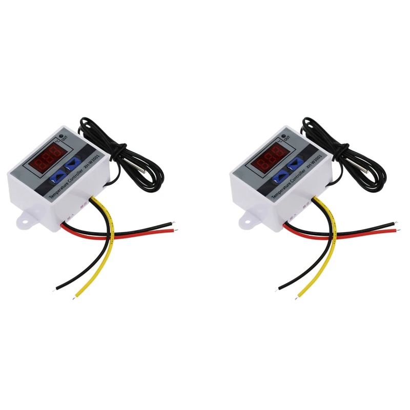 Controlador de Temperatura Digital, Interruptor de Controle Termostato Sensores Termistores, Sonda de Temperatura 12V, 120W, 2X