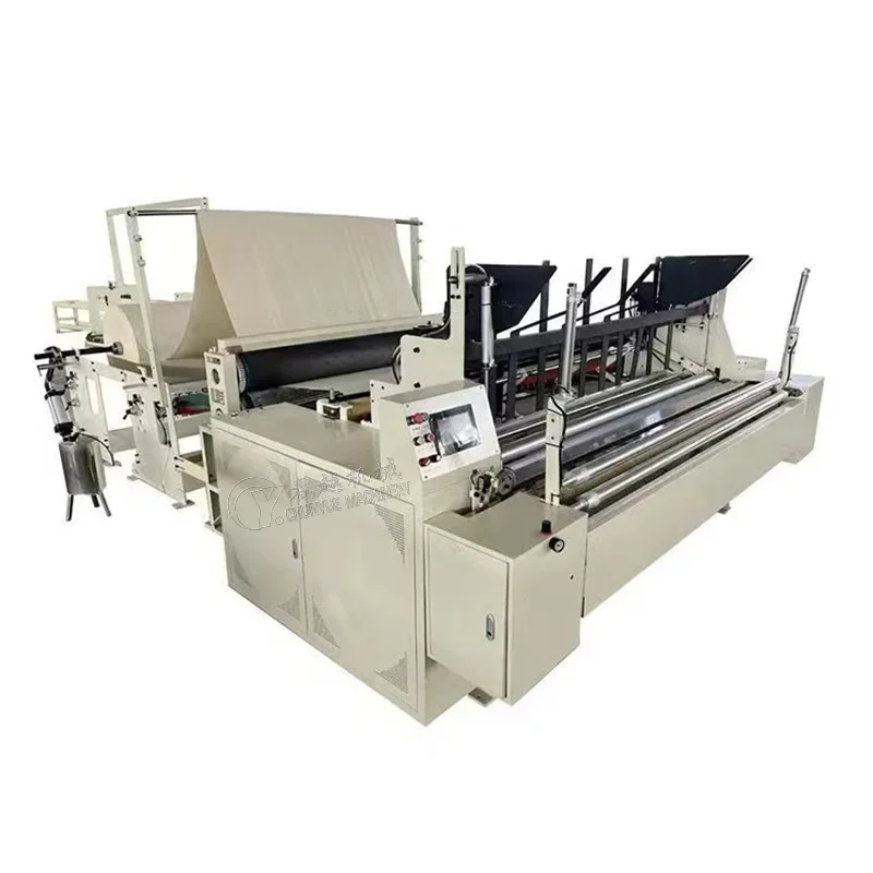 YG Customized Non-stop Fully Automatic Household Toilet Tissue Paper Rolls Making Rewinding Embossing Production Machine