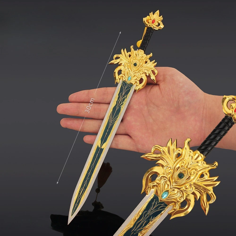 30 سنتيمتر الاستثمار من الآلهة لوان يطير السيف سلاح نموذج سبيكة لعبة جمع الدعائم حلية لعبة الطرفية سيف ساموراي هدية