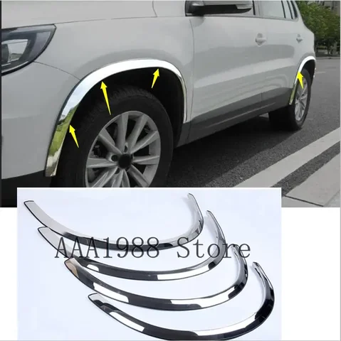 2009 2010 2011 2012 2013 2014 2015 2016 Стайлинг автомобиля для Volkswagen Tiguan, накладка на колесо автомобиля из нержавеющей стали, накладка на брови