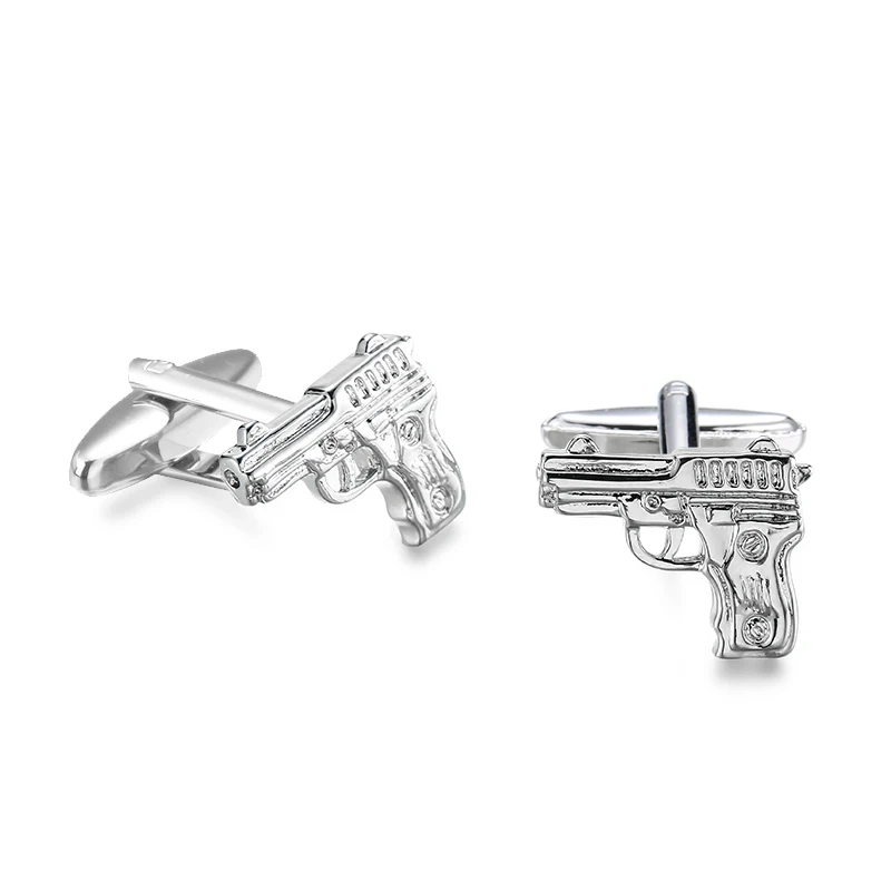 Classic men's French shirt cufflinks high quality metal Handgun model cuffs buttons business suit accessories jewelry gifts