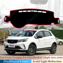 Pokrywa deski rozdzielczej mata deska rozdzielcza podkładka dywanowa do Geely Yuanjing X3 GX3 Pro BAC klon 2021 ~ 2024 klosz peleryna akcesoria samochodowe