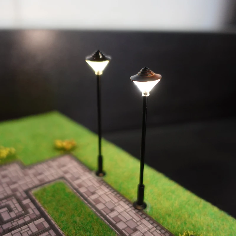 Lampadaire de parc à LED, lampadaire de chemin de fer modèle N, lampadaire de cour, disposition de train, lampadaire exécutif, 3V, 3 pièces, échelle